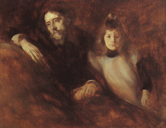 Eugene Carriere Alphonse Daudet and his Daughter
